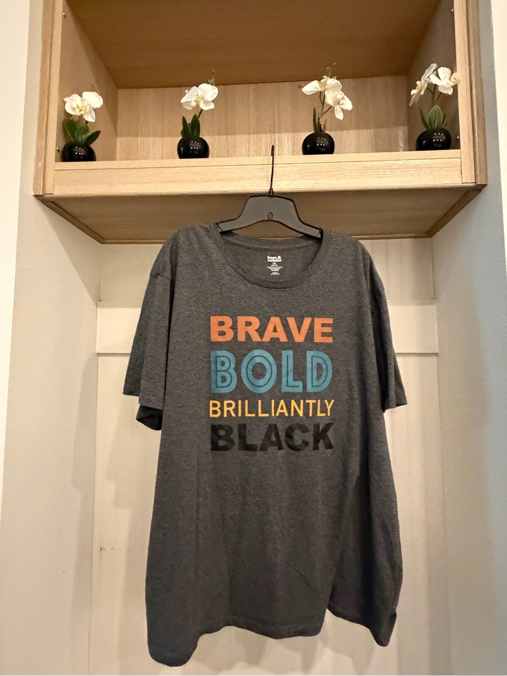 Brave Bold Brilliantly Black Graphic Tee - Charcoal